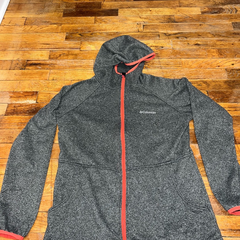 Columbia Gray Hooded Jacket with pink Accents